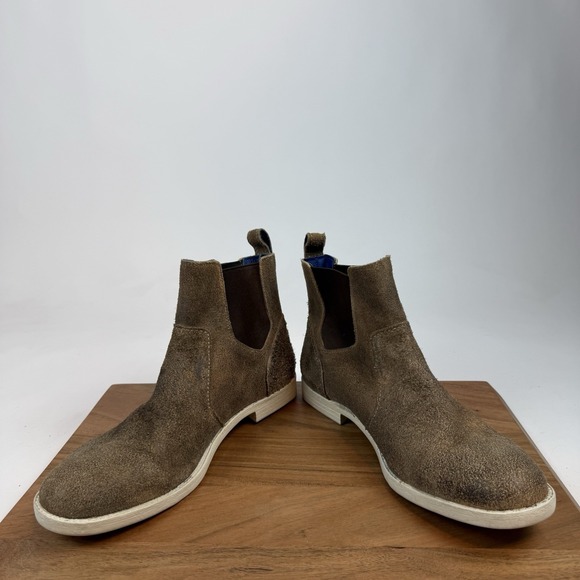 New Mens Bed Stu Vasari Taupe Distressed Suede‎ Ankle Chelsea Boots Size 10 M main image 5